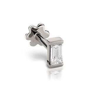 Maria Tash White Gold Baguette